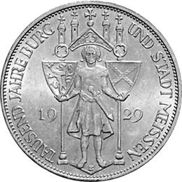 Jaeger 338 Weimarer Republik 3 Reichsmark Meissen 1929