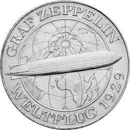 Jaeger 343 Weimarer Republik 5 Reichsmark Graf Zeppelin 1930