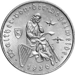Jaeger 344 Weimarer Republik 3 Reichsmark Walther Vogelweide 1930