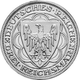 Jaeger 347 Weimarer Republik 3 Reichsmark Stadtbrand Magdeburg 1931