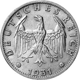 Jaeger 349 Weimarer Republik 3 Reichsmark Kursmünze 1931-1933