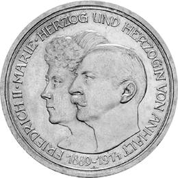 Jaeger 25 Anhalt 5 Mark Silberhochzeit 1914