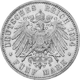 Jaeger 25 Anhalt 5 Mark Silberhochzeit 1914