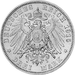 Jaeger 57 Braunschweig 3 Mark Regierungsantritt 1915