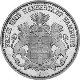 Jaeger 61 Hamburg 2 Mark Wappen 1876-1888
