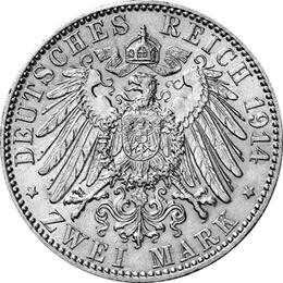 Jaeger 63 Hamburg 2 Mark Wappen 1892-1914