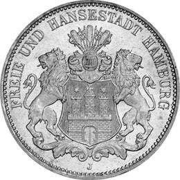 Jaeger 64 Hamburg 3 Mark Wappen 1908-1914