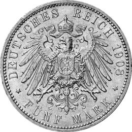 Jaeger 65 Hamburg 5 Mark Wappen 1891-1913