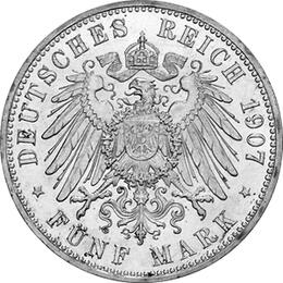 Jaeger 83 Lübeck 5 Mark großes Wappen 1904-1913