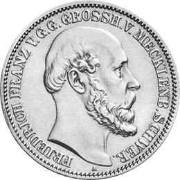 Jaeger 84 Mecklenburg Schwerin 2 Mark Friedrich Franz 1876