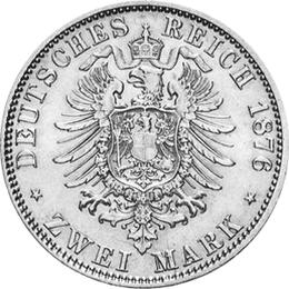 Jaeger 84 Mecklenburg Schwerin 2 Mark Friedrich Franz 1876