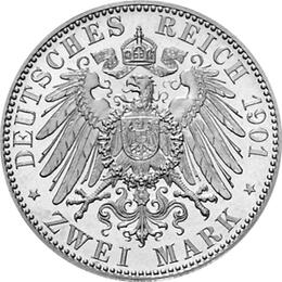 Jaeger 85 Mecklenburg Schwerin 2 Mark Friedrich Franz 1901