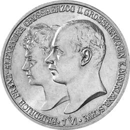 Jaeger 86 Mecklenburg Schwerin 2 Mark Hochzeit 1904
