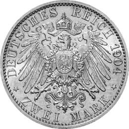 Jaeger 86 Mecklenburg Schwerin 2 Mark Hochzeit 1904