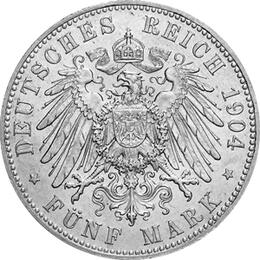 Jaeger 87 Mecklenburg Schwerin 5 Mark Hochzeit 1904