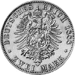 Jaeger 100 Preussen 2 Mark Wilhelm II 1888