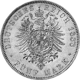 Jaeger 101 Preussen 5 Mark Wilhelm II 1888