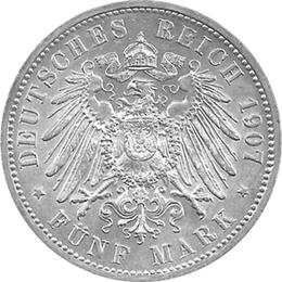 Jaeger 104 Preussen 5 Mark Wilhelm II 1891-1908