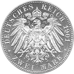 Jaeger 105 Preussen 2 Mark 200 Jahre Königreich 1901