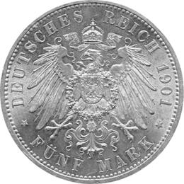 Jaeger 106 Preussen 5 Mark 200 Jahre Königreich 1901