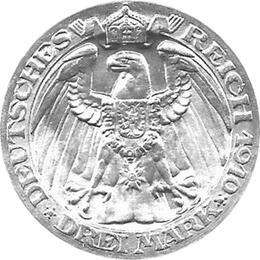 Jaeger 108 Preussen 3 Mark Universität Breslau 1911