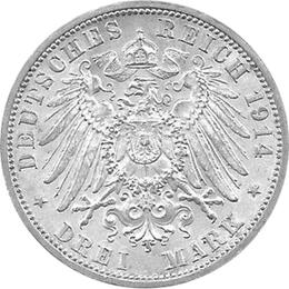 Jaeger 113 Preussen 3 Mark Regierungsjubiläum 1914
