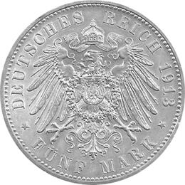Jaeger 114 Preussen 5 Mark Regierungsjubiläum 1913-1914