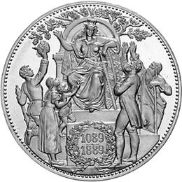 Jaeger 123 Sachsen 5 Mark 800 Jahre Haus Wettin 1889