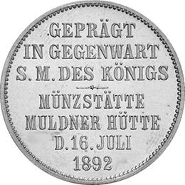 Jaeger 126 Sachsen 2 Mark Albert Münzbesuch 1892