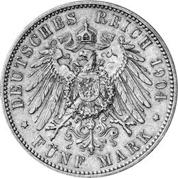 Jaeger 130 Sachsen 5 Mark Georg 1903-1904