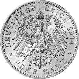 Jaeger 136 Sachsen 5 Mark Friedrich August III 1907-1914