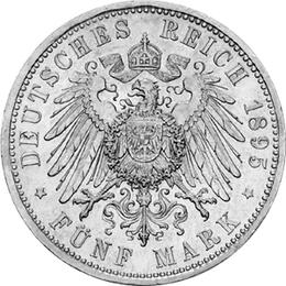 Jaeger 146 Sachsen Coburg Gotha 5 Mark Alfred 1895