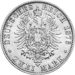 Jaeger 172 Württemberg 2 Mark Karl 1876-1888