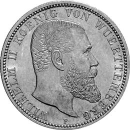 Jaeger 174 Württemberg 2 Mark Wilhelm II 1892-1914