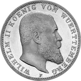 Jaeger 175 Württemberg 3 Mark Wilhelm II 1908-1914