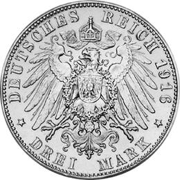 Jaeger 178 Württemberg 3 Mark Regierungsjubiläum 1916