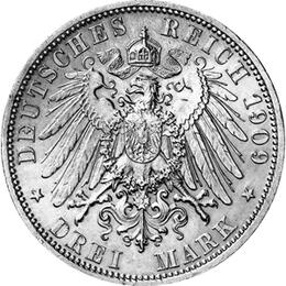 Jaeger 170 Schwarzburg Sondershausen 3 Mark Karl Günther 1909