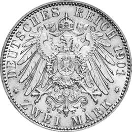 Jaeger 157 Sachsen Weimar Eisenach 2 Mark Wilhelm Ernst 1901