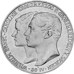 Jaeger 158 Sachsen Weimar Eisenach 2 Mark Hochzeit 1903