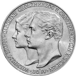 Jaeger 159 Sachsen Weimar Eisenach 5 Mark Hochzeit 1903