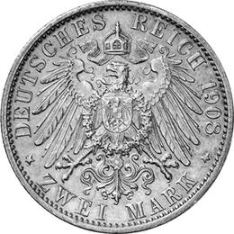 Jaeger 160 Sachsen Weimar Eisenach 2 Mark Universität Jena 1908