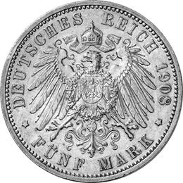 Jaeger 161 Sachsen Weimar Eisenach 5 Mark Universität Jena 1908