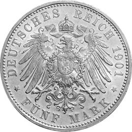 Jaeger 150 Sachsen Meiningen 5 Mark Georg II 1901