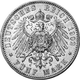 Jaeger 153 Sachsen Meiningen 5 Mark Georg II 1902-1908