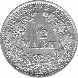 1/2 Reichsmark MIX Silbermünzen Deutsches Kaiserreich