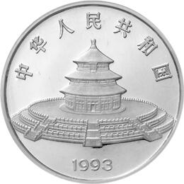 China Panda 5 Unzen 1993 Silberpanda 50 Yuan