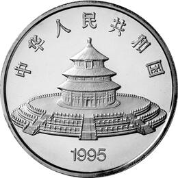 China Panda 5 Unzen 1995 Silberpanda 50 Yuan