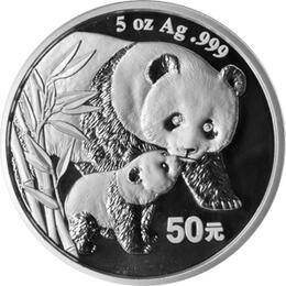 China Panda 5 Unzen 2004 PP Silberpanda 50 Yuan mit Box