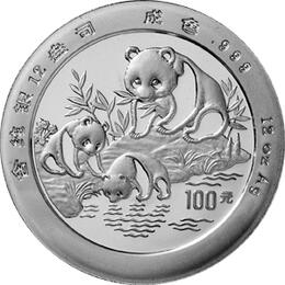 China Panda 12 Unzen 1994 Silberpanda 100 Yuan