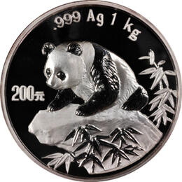 China Panda 1 Kilo 1999 Silberpanda 200 Yuan